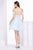 Jadore - J14074 Ruched Off-Shoulder Cocktail Dress In Blue