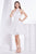 Jadore - J14079 Embroidered Tulle High Halter A-line Dress In White and Blue