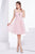 Jadore - J14081 Beaded Deep V-neck A-line Dress In Pink