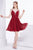 Jadore - J14081 Beaded Deep V-neck A-line Dress In Red