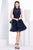 Jadore - J14091 Layered High Neck Lace A-line Dress In Blue