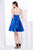 Jadore - J14094 Deep V-neck Silky Satin A-line Dress In Blue