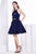 Jadore - J14095 Sleeveless Halter Metallic Fabric A-line Dress