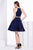 Jadore - J14095 Sleeveless Halter Metallic Fabric A-line Dress In Blue