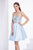 Jadore - J14096 Beaded Deep V-neck Mikado A-line Dress In Blue