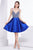 Jadore - J14096 Beaded Deep V-neck Mikado A-line Dress In Blue