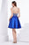 Jadore - J14096 Beaded Deep V-neck Mikado A-line Dress In Blue