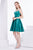 Jadore - J14097 Strapless Scoop Neck Satin Pleated A-line Dress In Green
