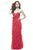 Janique J149 Luscious Ruffled Strapless Gown in Red
