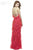 Janique J149 Luscious Ruffled Strapless Gown in Red
