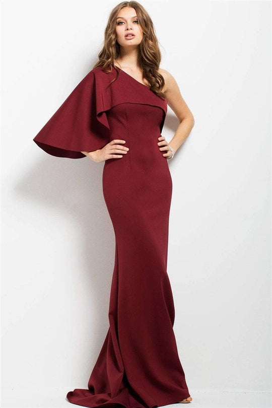 45190 Cape Sleeved Asymmetric A-line Dress