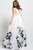 45989 Floral Printed Halter Ballgown