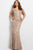 Jovani Floral Embroidered Cap Sleeves Evening Dress 46731 - 1 pc Gold In Size 22 Available In Gold