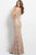 46731 Embroidered Floral Fitted Gown