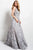 47762 Embroidered Floral Cap Sleeves Gown