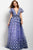 47804 Butterfly Embroidered Plunging Dress