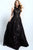 47979 Embellished Jewel Jacquard Evening Gown