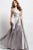48357 Embroidered Bateau Evening Gown