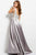 48357 Embroidered Bateau Evening Gown