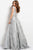 50078 Bateau Embellished Belt Evening Gown