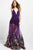 50312 Plunging Romper Colorful Sheer Skirt