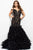 50334 Floral Plunging Ruffled Mermaid Gown