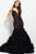 50334 Floral Plunging Ruffled Mermaid Gown