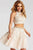 53087 Nude Lace Two Piece Short Dress