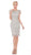 Jadore - J6009 Lace Bateau Sheath Knee Length Dress In Silver