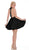 Jadore - J6010 Halter V-neck Neoprene Pleated A-line Dress In Black