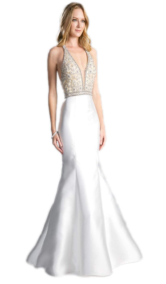 Beaded Halter Mikado Mermaid Prom Dress