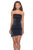 La Femme - 28187 Straight Across Short Dress In Blue and Black