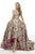 Janique JA2001 - Wide V Neck Hi-Lo Floral Ballgown In Floral and Multi-Color