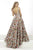 Janique JA2001 - Wide V Neck Hi-Lo Floral Ballgown In Floral and Multi-Color