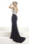 Janique JA2008 - Sleeveless Crystal Embellished Tapered Strap Mermaid Gown In Black and Silver