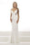 Janique JA2008 - Sleeveless Crystal Embellished Tapered Strap Mermaid Gown In White