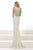 Janique JA3002 - Halter Neckline Front Key Hole Long Gown In White