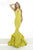 Janique JA3003 - Sleeveless Halter Neck Ruffled Mermaid Long Gown In Yellow
