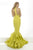 Janique JA3003 - Sleeveless Halter Neck Ruffled Mermaid Long Gown In Yellow