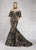 Janique - JA3013 Ornate Off Shoulder Butterfly Sleeve Mermaid Gown In Black and Neutral