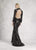Janique - JA3019 Long Sleeve High Sheath Dress In Black