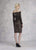 Janique - JA3023 Sequined Long Sleeve Off-Shoulder Sheath Dress in Black and Neutral