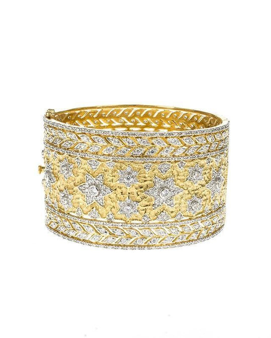 Jarin K Jewelry - Star and Leaf Design Cuff in Gold