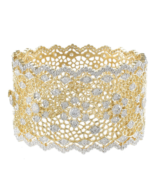 Wide Lace Hinged Bangle