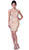 Cinderella Divine - Sequined Lace Illusion Halter Sheath Dress