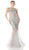 Cinderella Divine - Bejeweled Illusion Halter Tulle Trumpet Dress