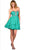 Cinderella Divine - Strapless Sweetheart Tiered Hem A-Line Cocktail Dress in Green