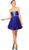 Cinderella Divine - Strapless Sweetheart Tiered Hem A-Line Cocktail Dress in Blue