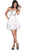 Cinderella Divine - Strapless Sweetheart Tiered Hem A-Line Cocktail Dress in White