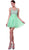 Cinderella Divine - Appliqued Illusion Scoop Neck Cocktail Dress